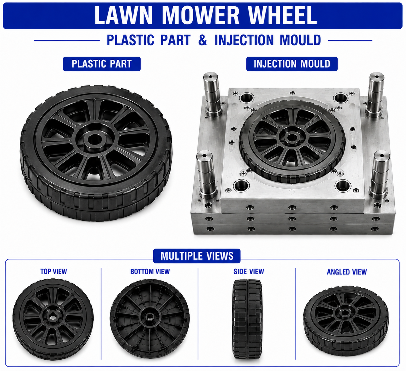 Lawn Mower Plastic Wheel Mould and Moulding Services
